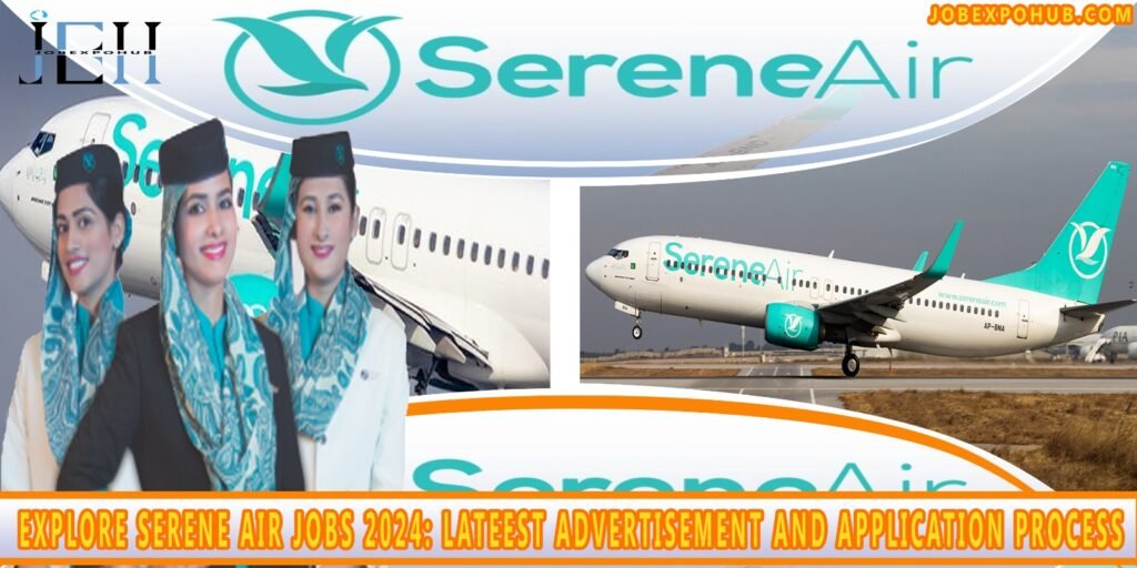 serene air line jobs 2025 airhostess with aeroplane my website logo in picture