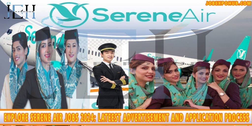 serene air line jobs 2025 airhostess with aeroplane my website logo in picture