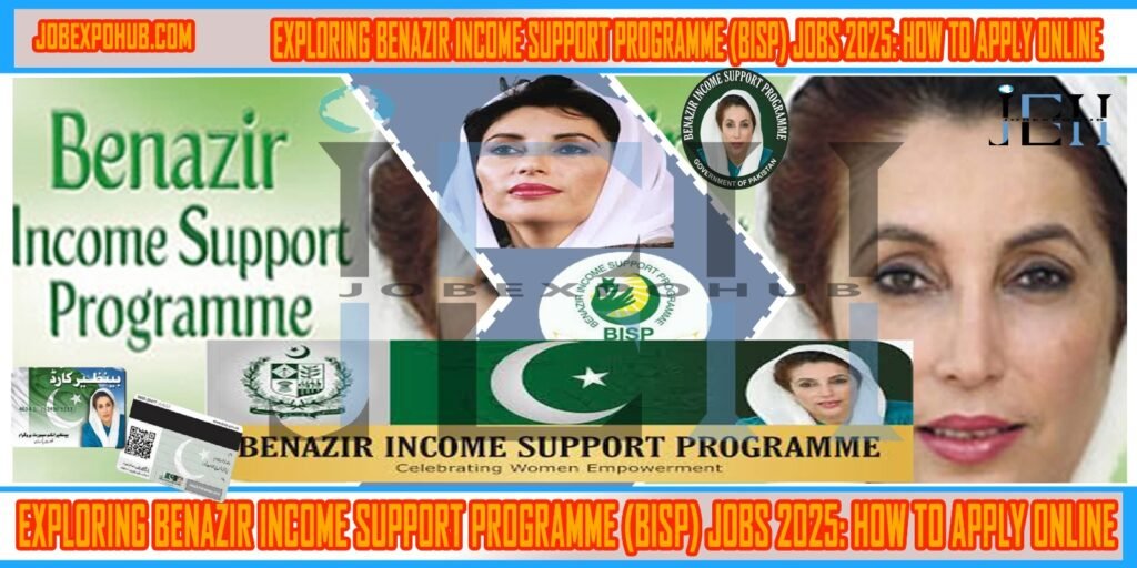 This image is about Exploring Benazir Income Support Programme (BISP) Jobs 2025: How to Apply Online with my web logo