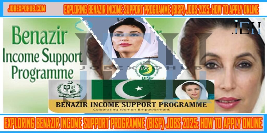 This image is about Exploring Benazir Income Support Programme (BISP) Jobs 2025: How to Apply Online with my web logo