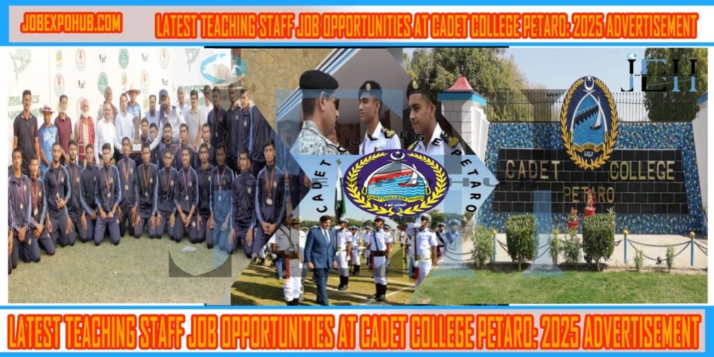 This image is about Latest Teaching Staff Job Opportunities at Cadet College Petaro: 2025 Advertisement with my web logo
