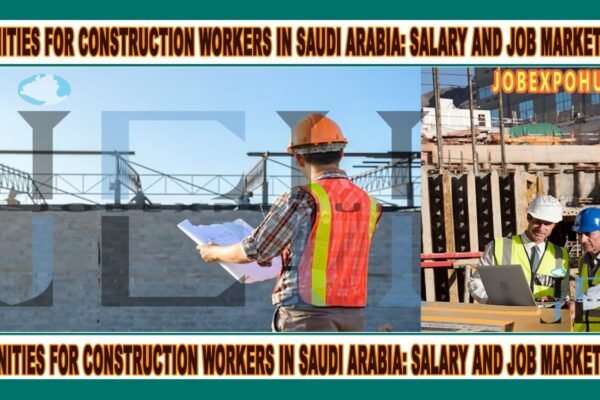 This image is about Opportunities for Construction Workers in Saudi Arabia: Salary and job Market Insights with my web logo